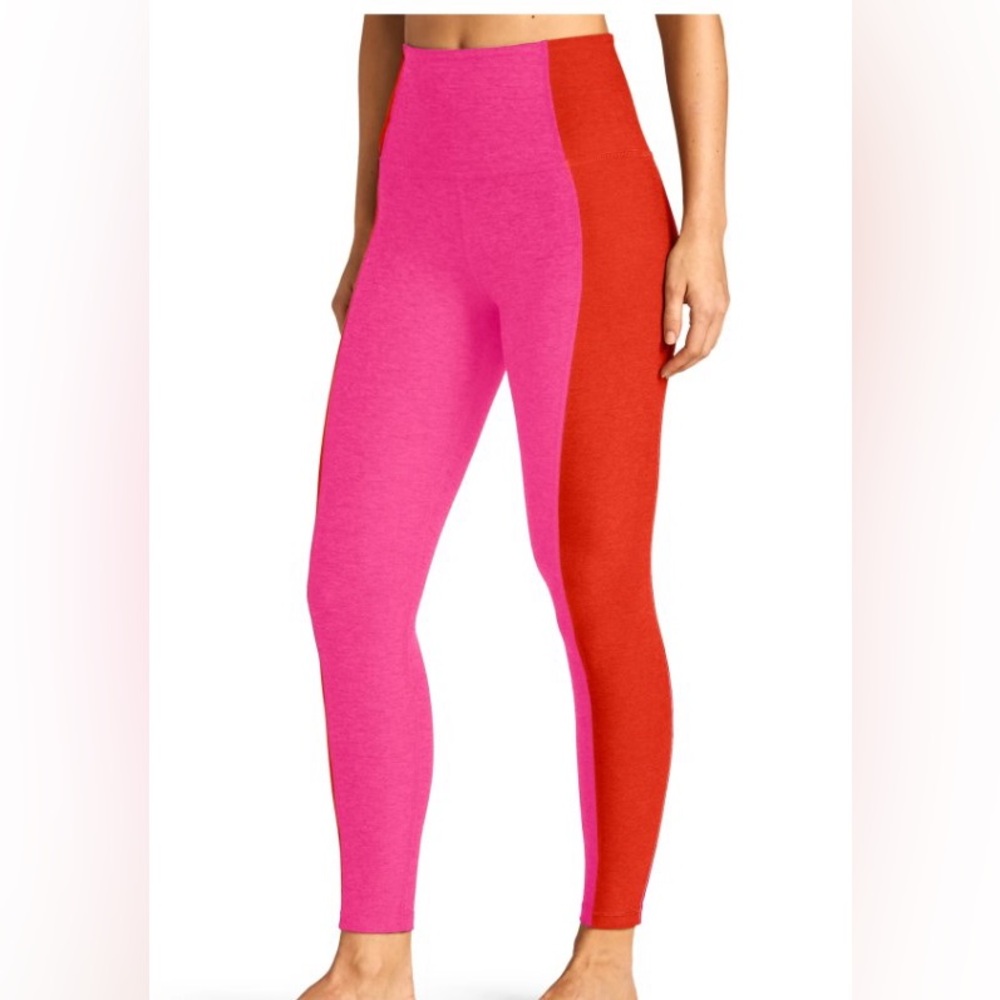 Beyond Yoga Two-Tone Colorblock High-Waisted Midi Legging - Spacedye